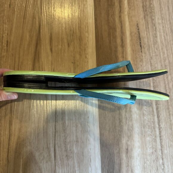 Vintage Dockers Bee Thong Sandals Lime Green Blue Y2K Retro Preppy Women 7-7.5 - Picture 6 of 10